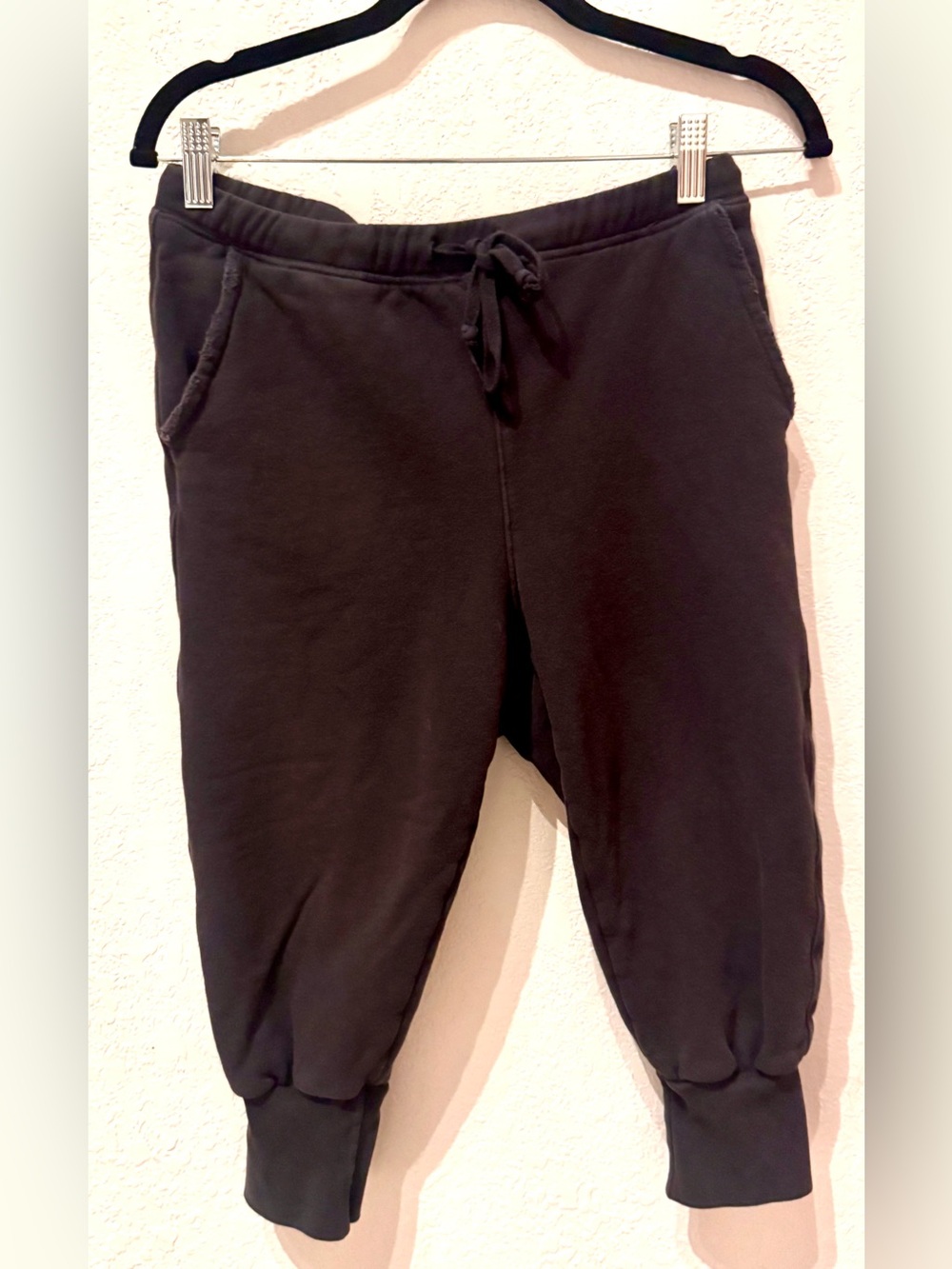 Frank & Eileen Tee Lab cropped fitted jogger 100% cotton, garment dyed dark grey